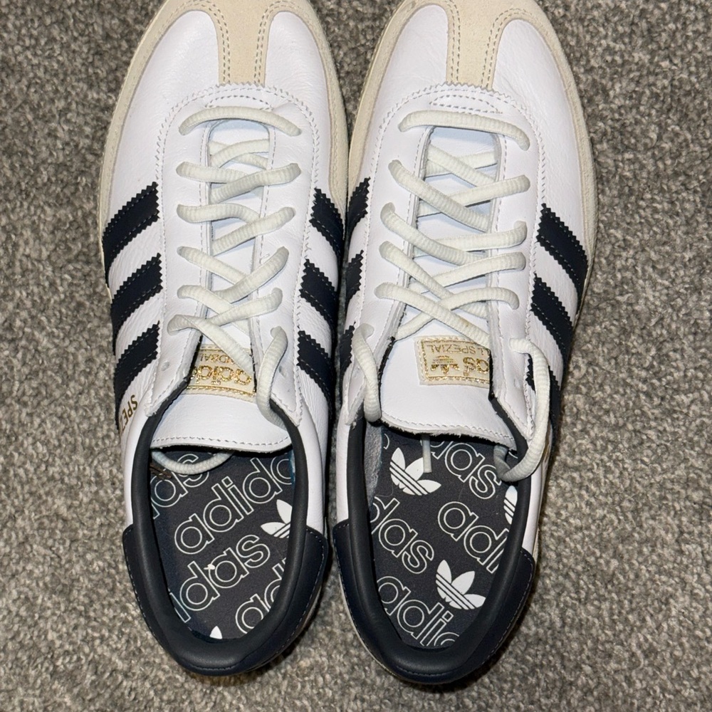 Adidas Handball Spezial Men's White and Navy Blue Sneakers